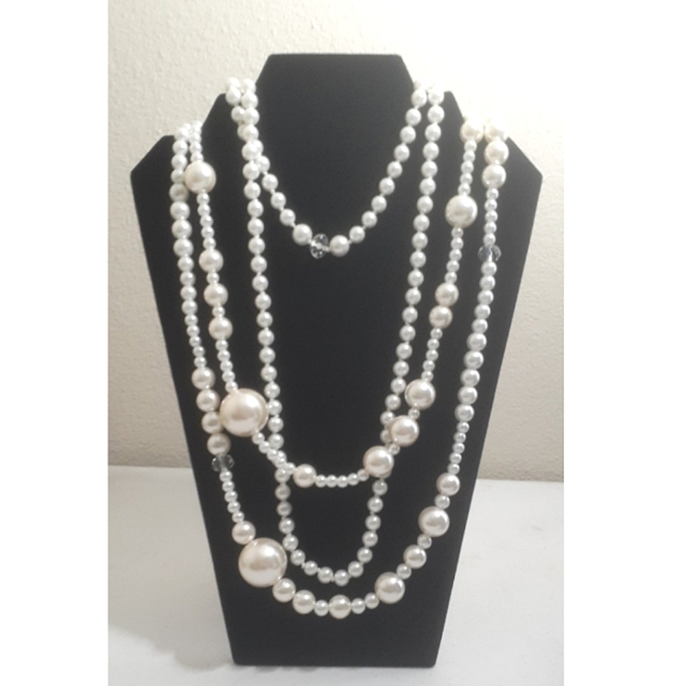 Pearl Necklace Statement Layers Multi-Strand High… - image 2